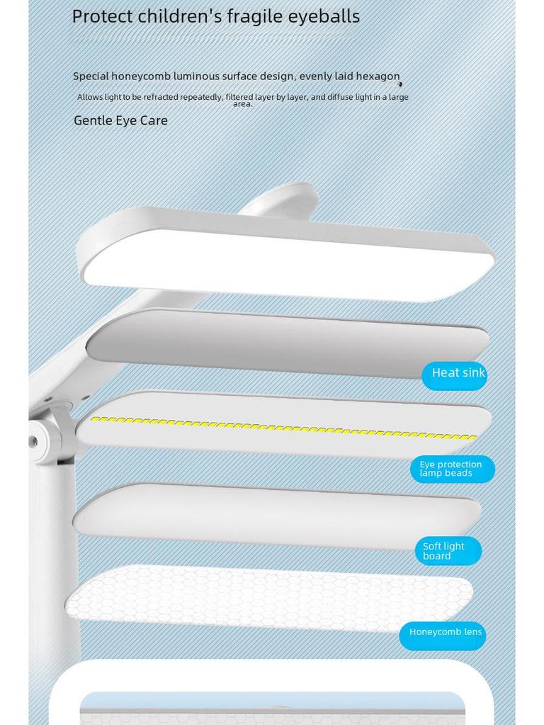 LED Folding Desk Lamp with Eye Protection for Reading, Studying, and Bedrooms; Portable and Rechargeable for Dorms and Bedsides.
