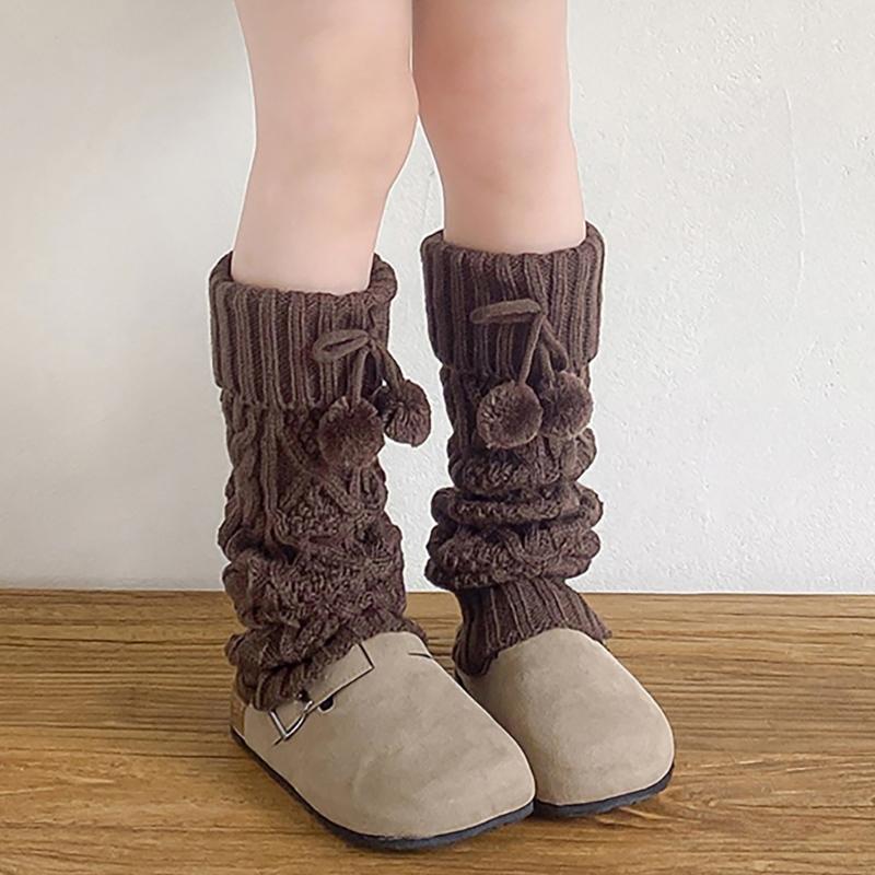 Girls Socks Spring Fall Korean Flipped Calf Sleeve Children Warm Autumn Winter Piled Socks Twisted Sock Sleeve