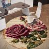 1pc Rose Music Round Chair mat office Area Rug - Non-Slip, Floor Mat for Office, Bedroom, Ideal home decor gift c0112107