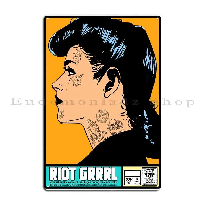 Riot Girl Metal Plaque Poster Poster Cinema Garage Iron Garage Tin Sign Poster 20X30CM