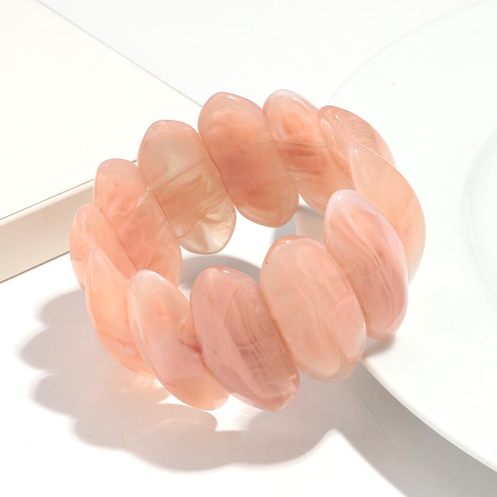 Vintage Acrylic Amber Elastic Geometric Bracelets Bangles for Women Stretchy Resin Big Cuff Bracelet Designer Jewelry 2025