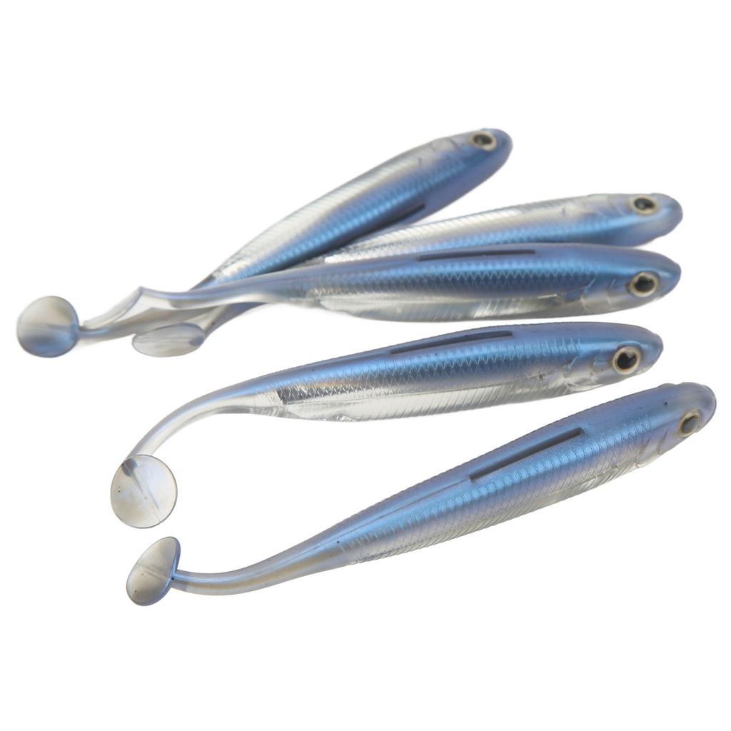 5KS Měkká rybářská nástraha Zvětšený ocas Cívka Snadné použití Přenosná Simulační rybářská nástraha pro rybáře Modrá