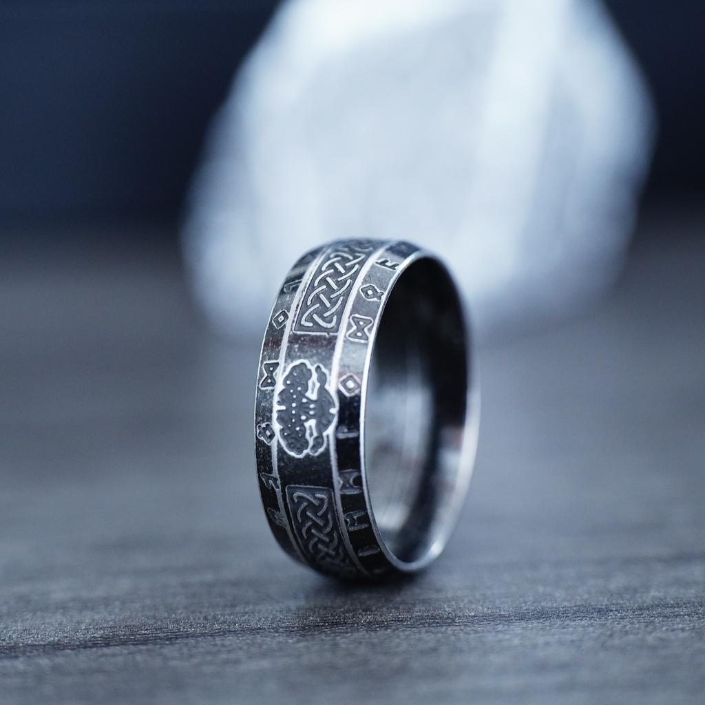 Mote Vintage Enkel Viking Rune Ring for Menn Kvinner Rustfritt Stål Nordisk Keltisk Knute Ringer Par Amulett Smykker