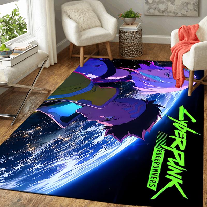 1Pc Cyberpunk Future Adventure Rug, Office Carpet Indoor Outdoor Doormat, Non-Slip, Comfortable, Living, Christmas Halloween, Xmas Gift S1585