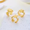 Edelstahl Schale Seestern Ringe Für Frauen Männer Vintage Goldfarbe Blume Geometrisch Verstellbarer Ring Sommer Strand Schmuck Geschenk