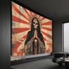 2D Holy Death Skull Tapestry Retro Mexican Aesthetic Background Cloth