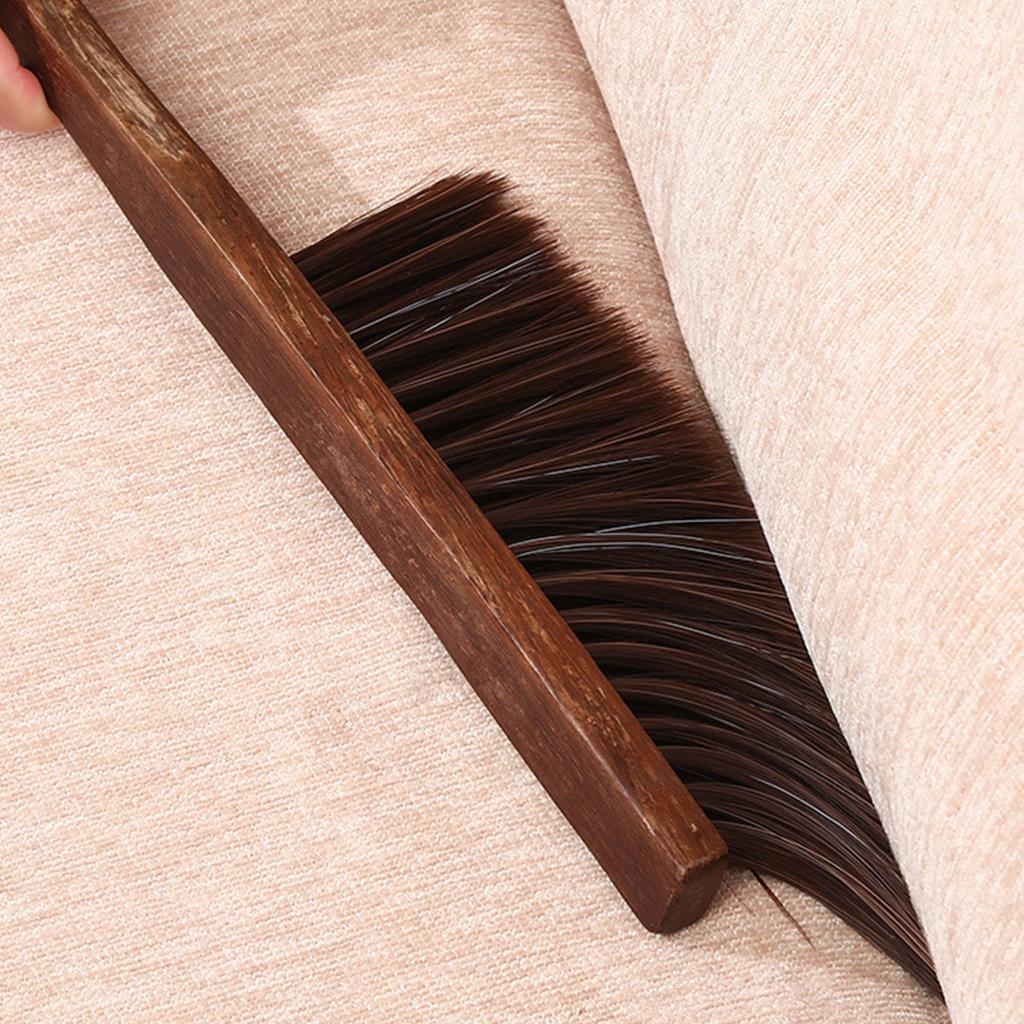 Wood Long Handle Cleaning Dusting Brush Soft Bristles Hand Broom For Delicate Surfaces Dust Removal Home Office Use