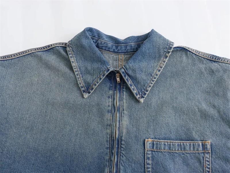 Women's Loose Denim Lapel Dress: Simple, Versatile Fashion