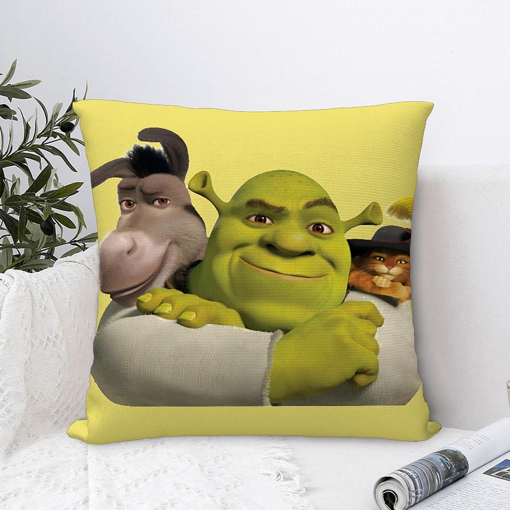 Federa Cuscino Divertente S-Shrek Film Fantasy Decorazione Divano Casa Stampa Fronte/Retro Peluche Quadrato Copricuscini Decorazione Cuscino