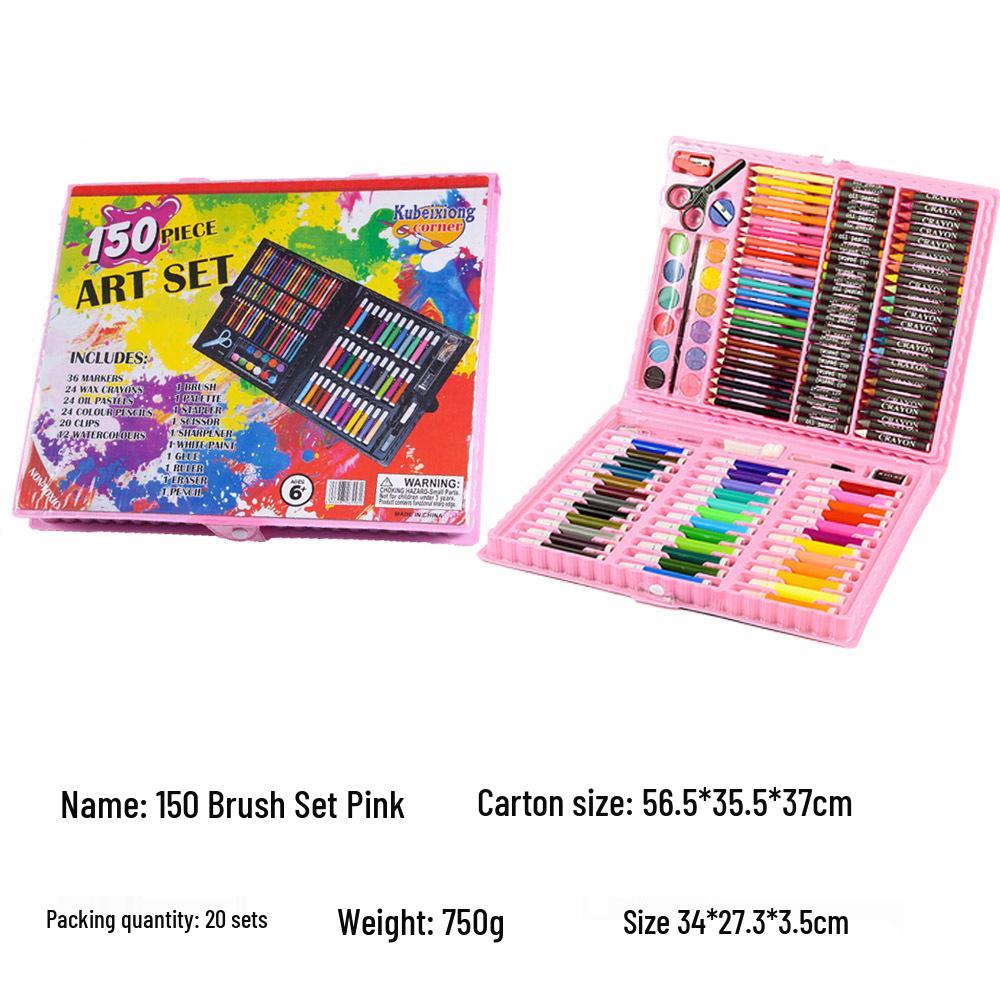 150-Piece Children's Watercolor Brush Set - Complete Portable Painting Kit for Graffiti and Art
