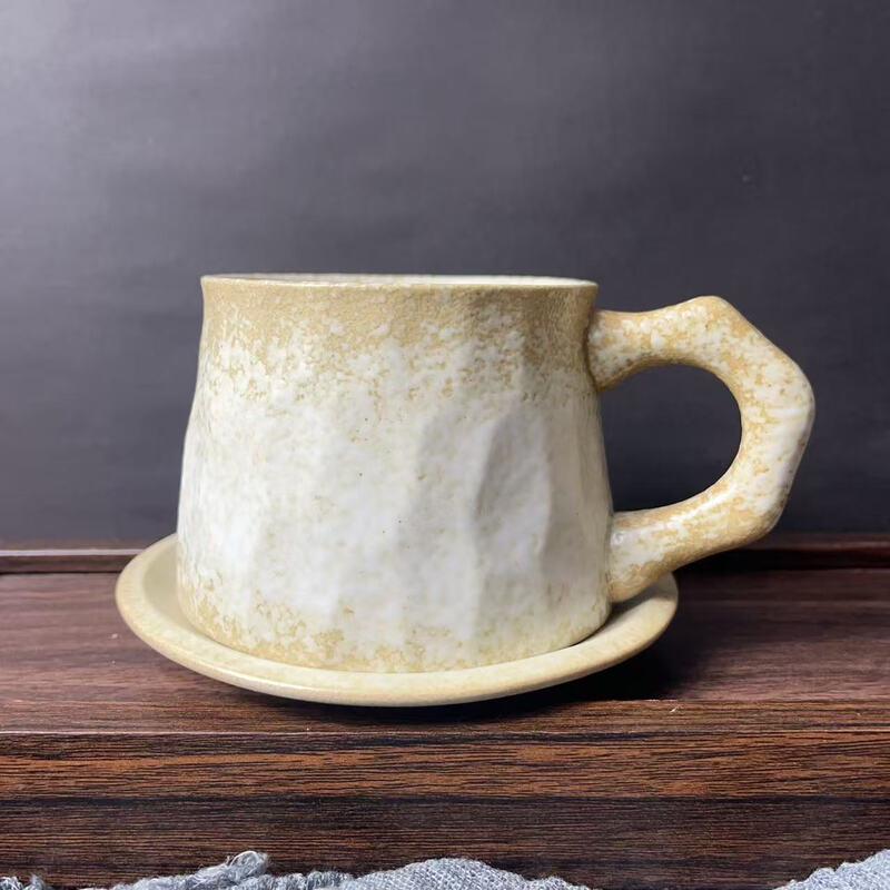 OLOEY Vintage Ceramic Coffee Mug with Saucer