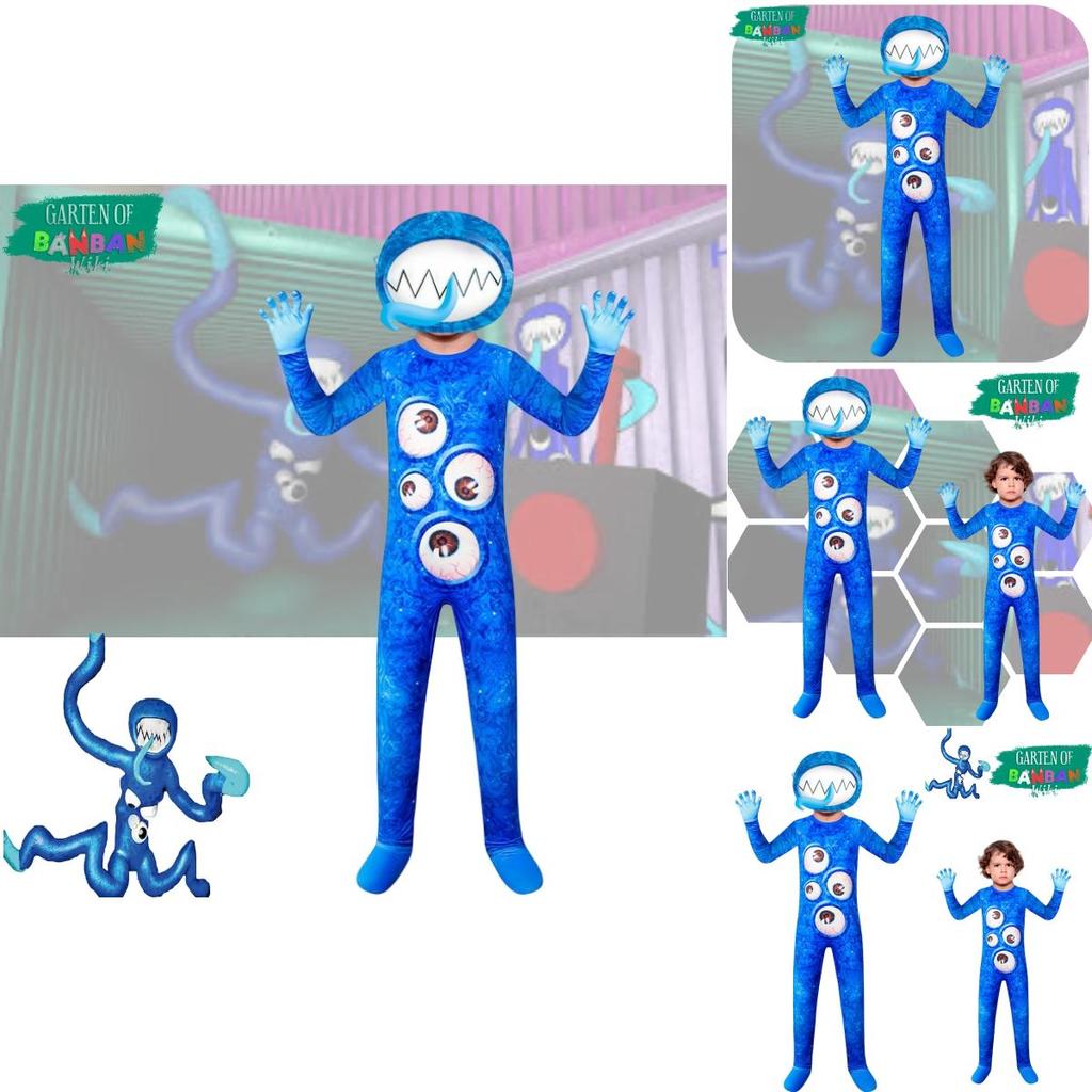 Neues Halloween Cosplay Kostüm für Kinder in Banban Garten Blau Cartoon Stil