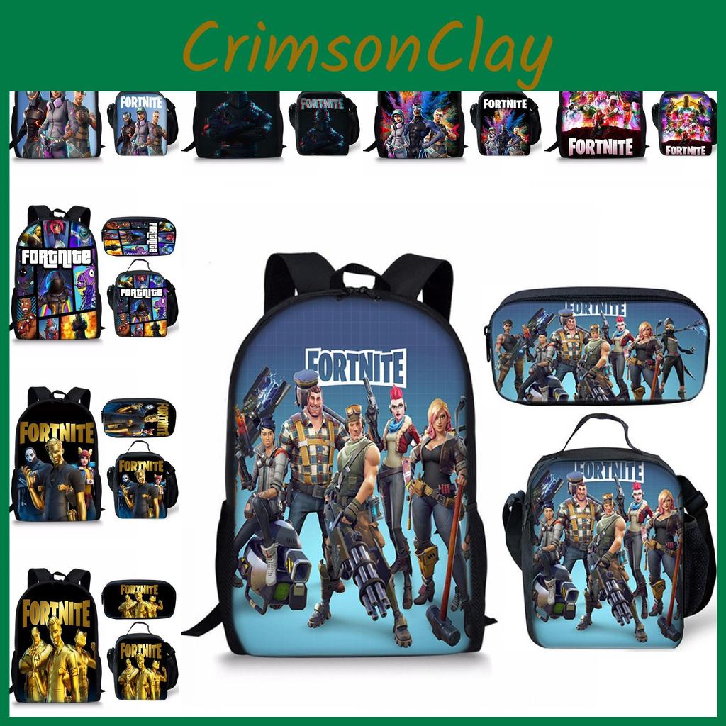 3pcs School Printing Bag Backpack Lunch Box Pencil Bag Gift Children