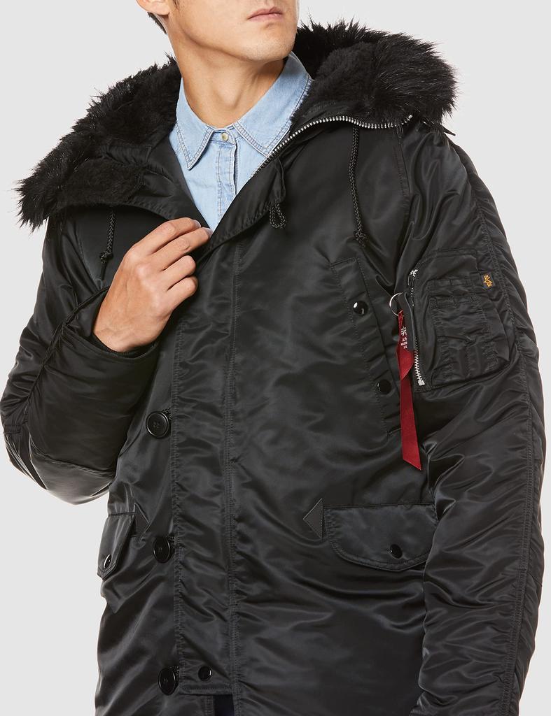 ALPHA INDUSTRIES INC N-3B Tight Fit Outerwear Jacket 20094 Black/Black L
