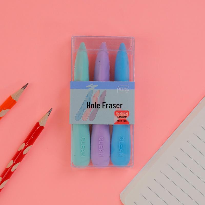 Cartoon Double-Ended Pen-Shaped Eraser for Students
