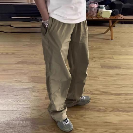 Pánské cargo kalhoty Tenké Rychleschnoucí Outdoorové Cestovní Kempingové Kalhoty Volné Pas se stahovací šňůrkou Jednobarevné s kapsami na zip Kalhoty plné délky