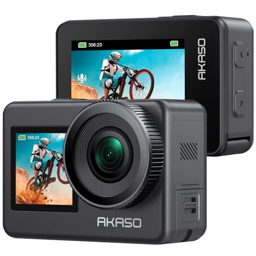 

AKASO Brave7 Action Camera, 4K 60fps, 20MP, IPX8 Waterproof, 10M Underwater Camera, 6-Axis Image Stabilization, Voice Control, External Microphone Sup