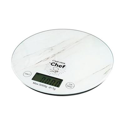 Kitchen Scale - BON APPETIT - Round Digital - Precision 1g - Capacity 5kg - Marble Effect