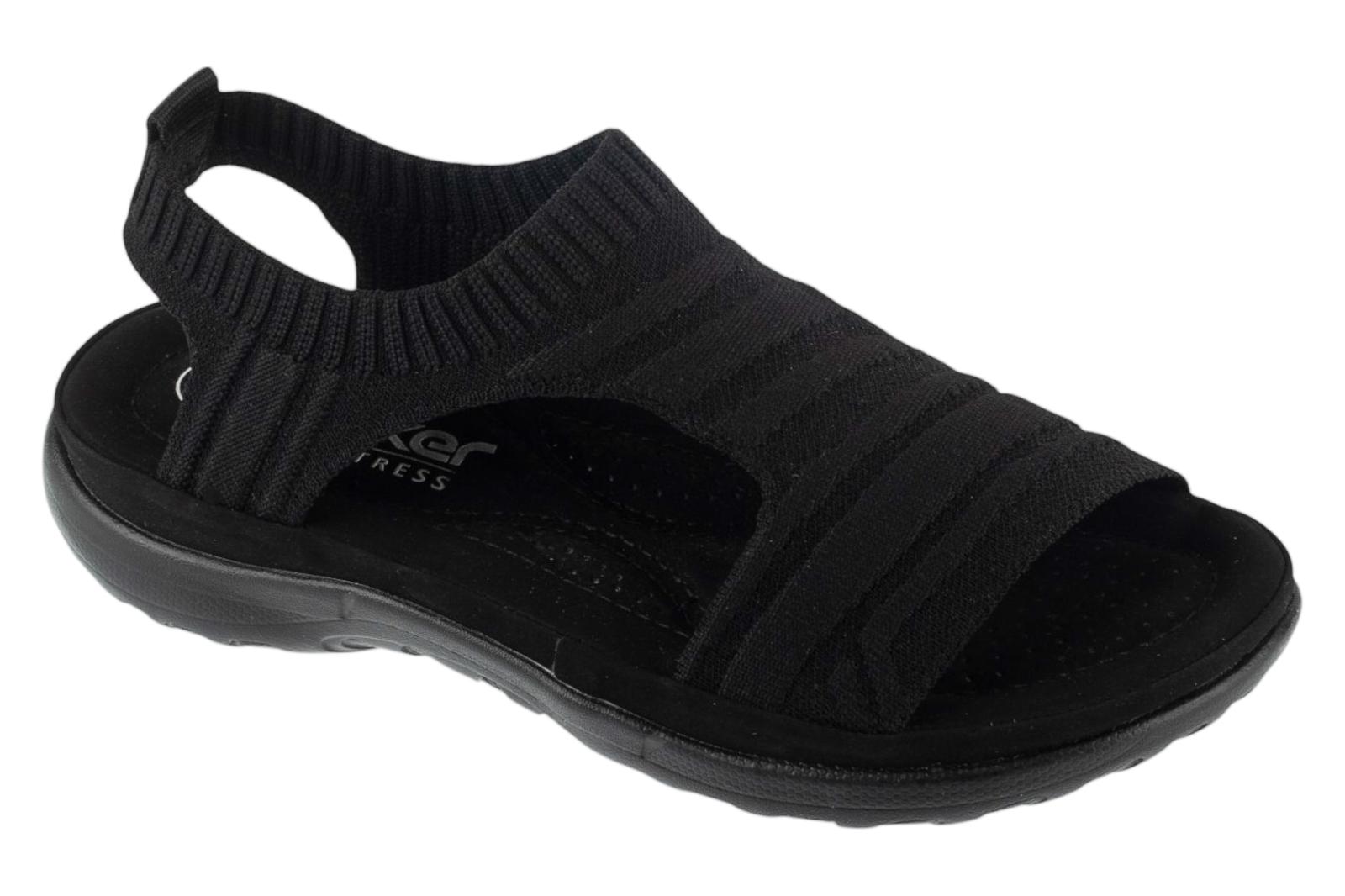 Rieker Sandalen, Damen schwarze Sandalen 36 schwarz