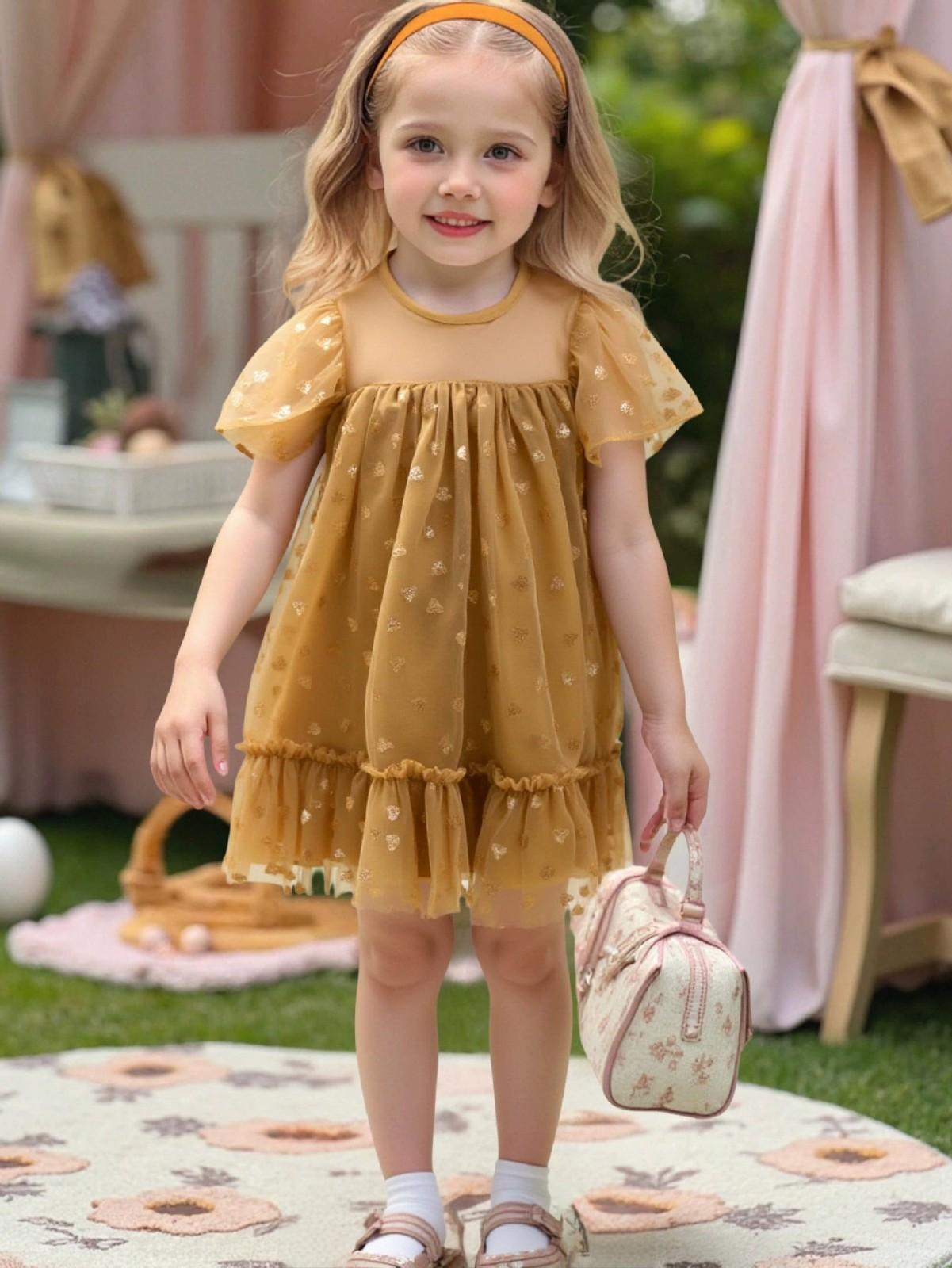 

Baby Girls Trendy Sequin Strap Tulle Dress For Photoshoots 90 червоний