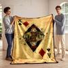 Stylized King of Diamonds Playing Card On Aged, Splattered Parchment. for All Seasons Blanket Lunch Break Throw Gift