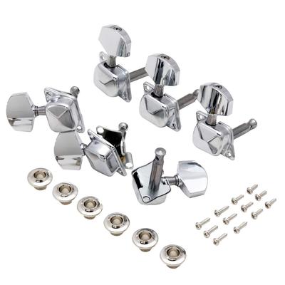 Kikutani Guitar Tuning Covered 3 Right and 3 Set of Pegs, Type, Left, 1, Chrome, GM-FP