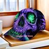 1 pièce Casquette de Baseball Imprimée Art Mystique Floral Crâne Néon - Légère Réglable Pliable Chapeau de Sport d'Extérieur Pour Randonnée Vélo,