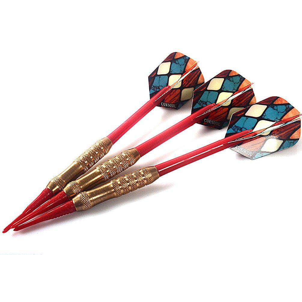 CUESOUL Practice Brass Barrel Soft Tip Darts 9 Pieces