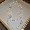 Layered Pearl Necklace Long Length Sweater Necklace New Bead Necklace  Lady Wear