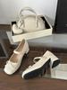 2025 new retro shallow mouth casual wear leather Mary Jane shoes women's versatile Shu U soft sole one-word buckle single