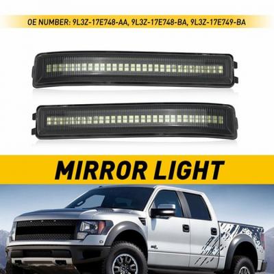 2x White Reflector LED Side Mirror Lights Turn Signal Lamp For 2009-14 Ford F150
