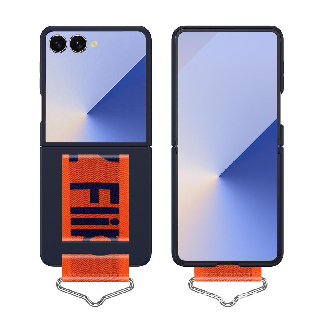 Samsung Z Flip7 Modieuze Matte Beschermhoes met B-Gesp Lanyard & Valbestendig Ontwerp