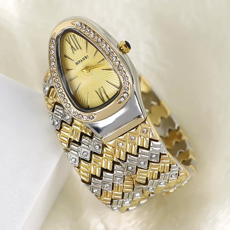Serpentine with Grain Bracelet Watch Wound Three-pin Quartz Watch Small Dial with Diamonds Light Luxury Niche Temperament Women's Watch