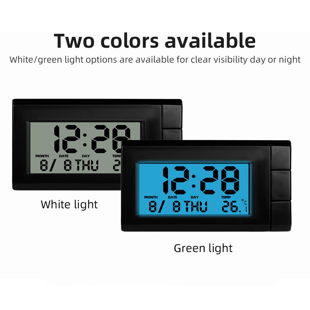 Ceas Auto Electronic 2 ÎN 1 Termometru Ceas de Timp Ceasuri Auto Afișaj Digital LCD Luminos Accesorii de Styling pentru Bord ZW