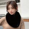 Solid Color Wide Warm Clip Buckle Scarf Women Winter Faux Fur Scarf Neck