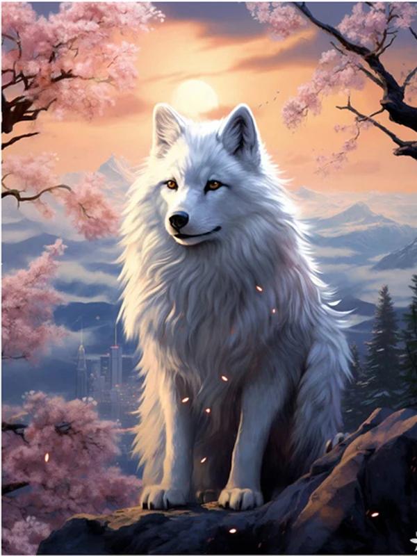 5D Wolf Diamond Painting Art New Collection Moon Mountain Mosaic Art Rhinestone Embroidery Animals Decor