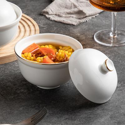 Creative Ceramic Cup Yulong Yipin Stew Cup Pumpkin Cup Hotel Restaurant Household Soup Soup Cup White Porcelain With Lid