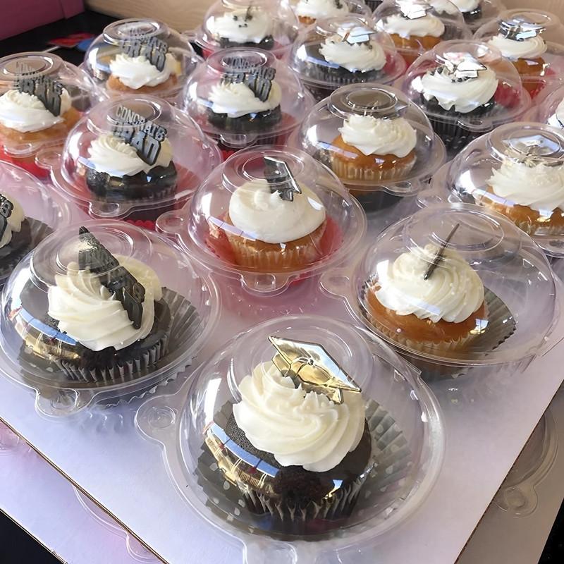 100pcs Transparent Cake Box Wedding Muffins Cupcake Packaging Box Fruit Dessert Slice Container Birthday Party Home Baking Decor