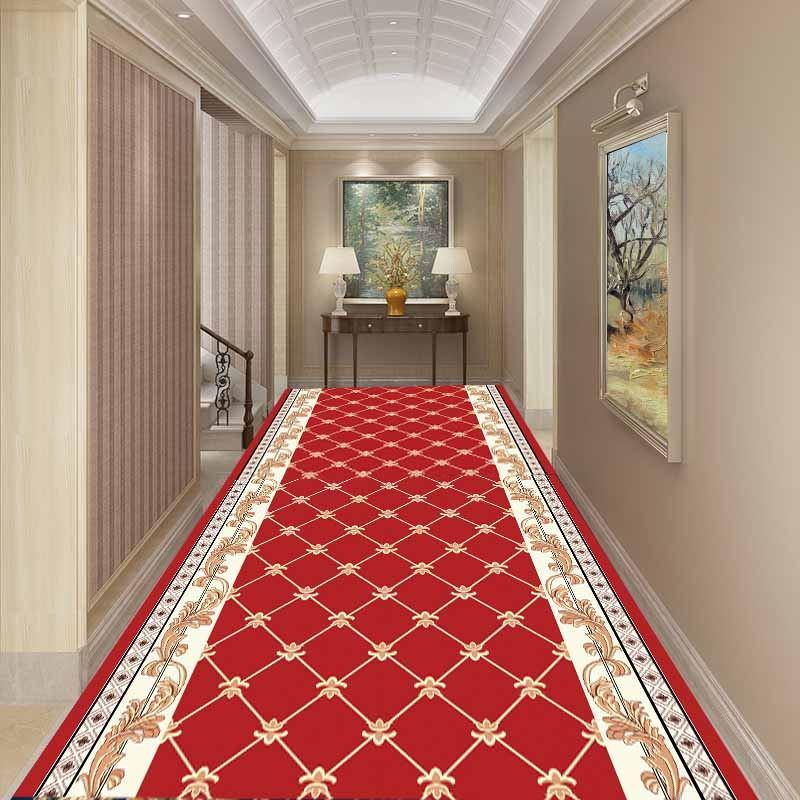 European Style Long Carpet For Stairway Hallway Carpets Nordic Home Corridor Carpets Aisle Rug Party Wedding Red Area Rugs