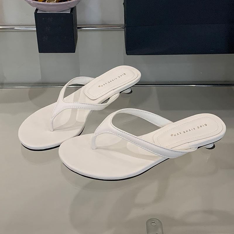 

Fashion New Summer Fashion Round Toe Women Low Heel Slides Slippers Female Flip flops Ladies Strange Heel Slippers Sandals Shoes Pumps 35 бежевый