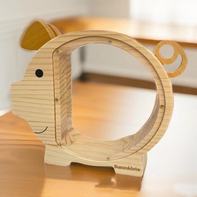 1PC large piggy bank with cute piggy face and expressive eyes - sturdy savings box with open slot and coin storage