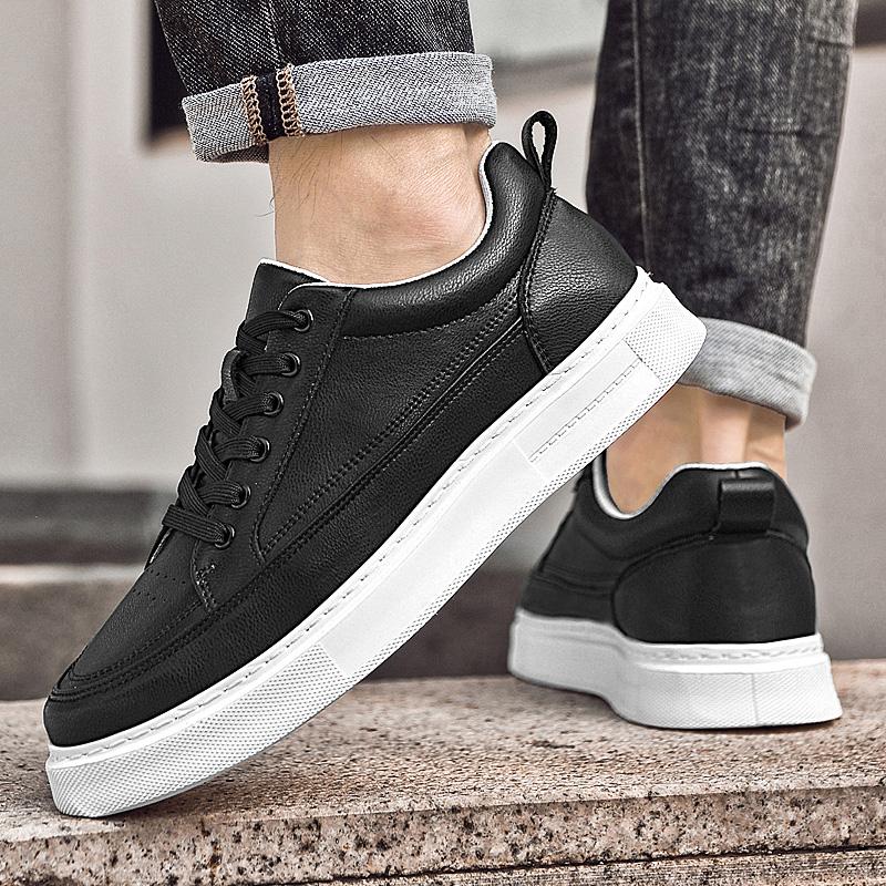 Fashion New Lace Up Man Sneakers Simple Skateboard Footwear Leisure Walk Tenis Masculino School Shoes  Genuine Leather Mens Casual Shoes