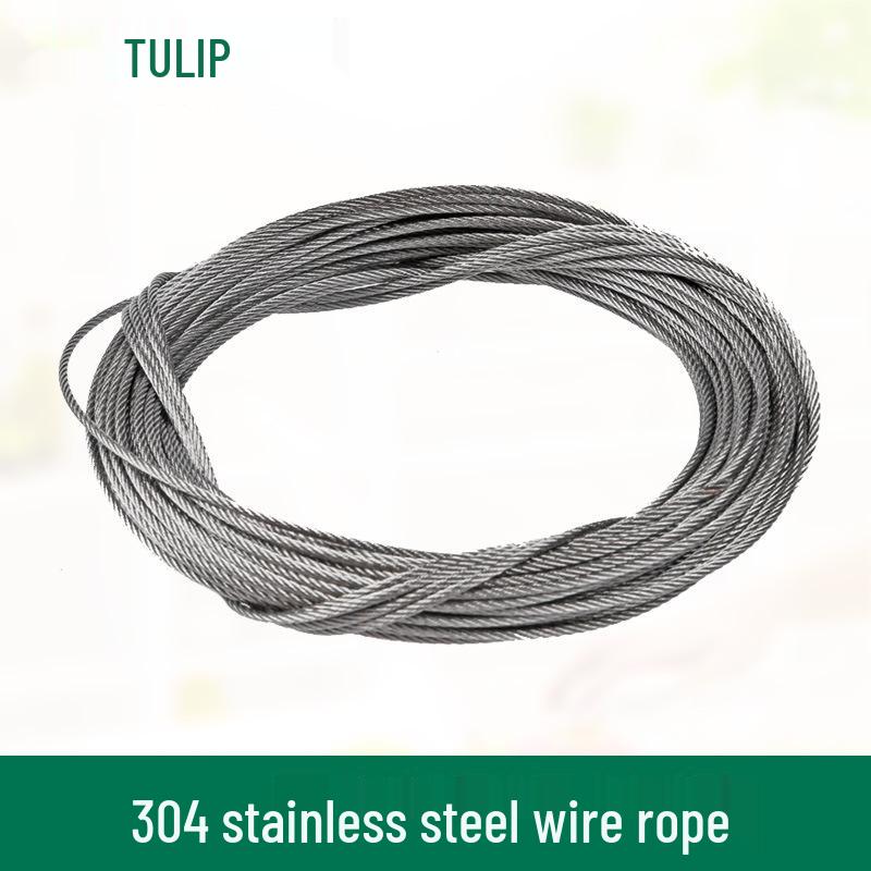 Balcony Clothesline with 304 Stainless Steel Accessories - 7.5m Steel Wire Rope, 2 Pieces 7.5m steel wire rope (set of 2)