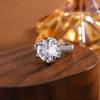 Jewelry Classic Plated Ladies Tk Diamond Ring Ring Six-Claw Luxury White Gold Petals