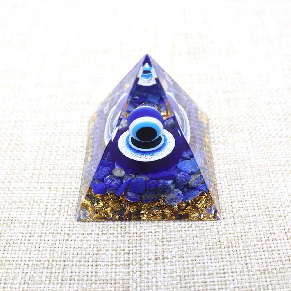 Fortune Lucky Pyramid Figurine Drop Glue Evil Eye Pyramid Evil Eye Ornament  Home Office
