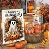 1pc Happy Halloween Garden Flag Cute Ghost Pumpkin Print Suitable for Halloween Yard Outside Decoration No Flag Pole 12X18 Inch