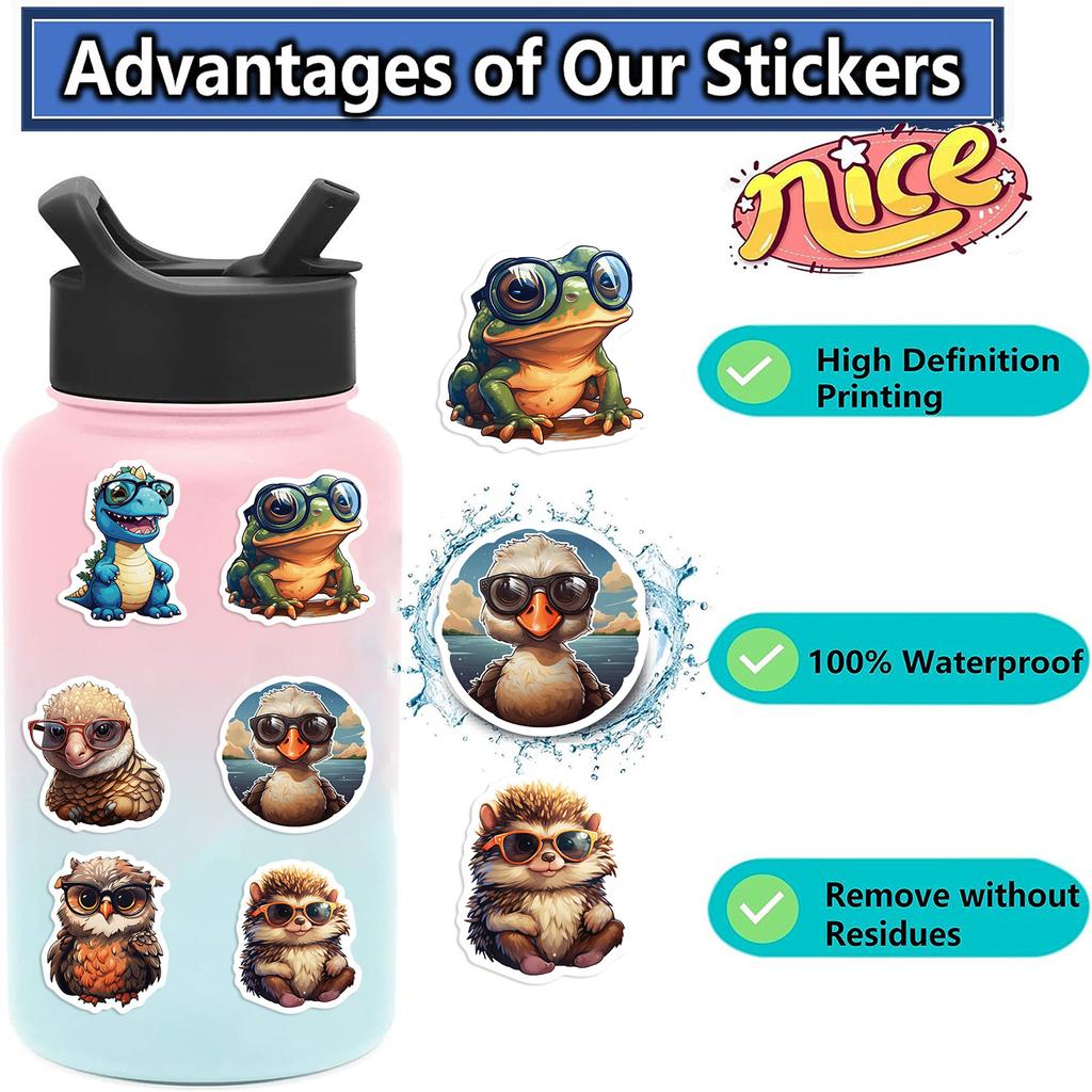 55 Colorful Graffiti Animal Graffiti Stickers Guitar Laptop Suitcase DIY Waterproof Stickers