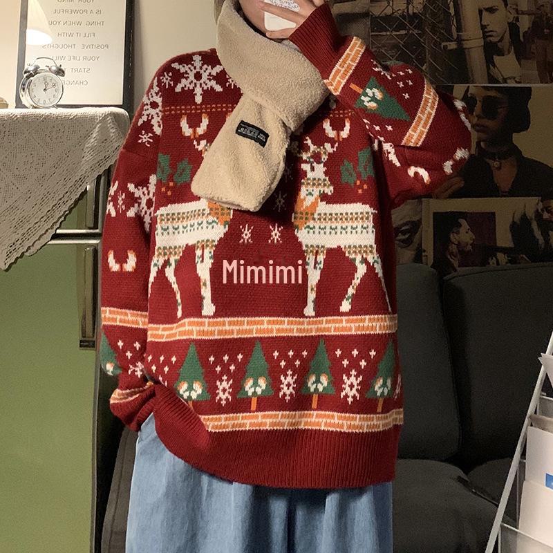 Z Winter Christmas Sweater - New Trendy Men’s Hong Kong Style Loose Pullover, Perfect for Couples