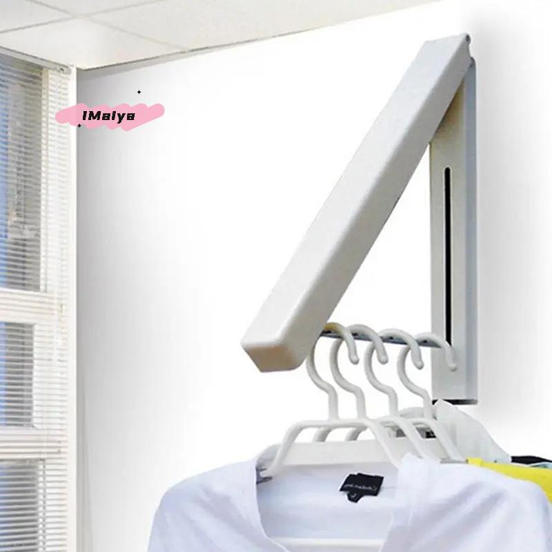 M-1Pc Folding Clothes Hanger Space Saving Clothes Rack Invisible Clothes Storage Hanging Rack For Laundry Room Bathroom
