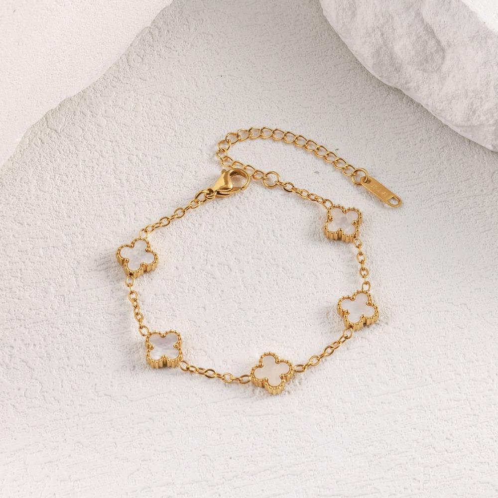 Four-leaf Clover Bracelet 9mm Mini Real Mother-of-pearl Turquoise Bracelet Accessible Luxuryclassy Bracelet